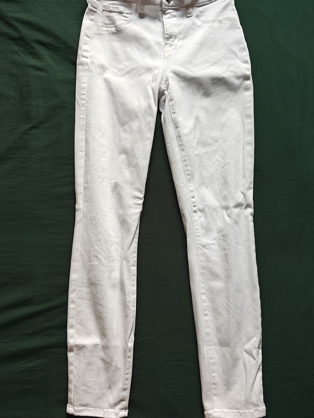 L'AGENCE Women White Denim Skinny Jeans Slim Fit Mid Rise Size 24 - Picture 1 of 9